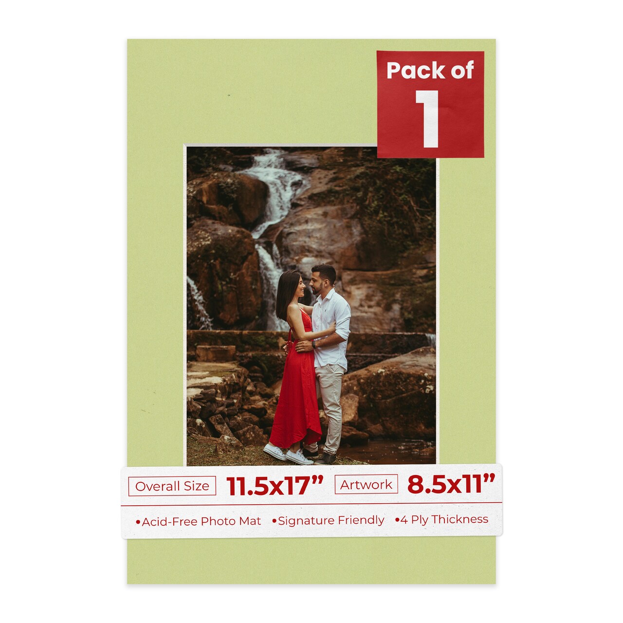 Pistachio Green Mat Board for 11.5x17 Frames - Fits 8.5x11 Photos